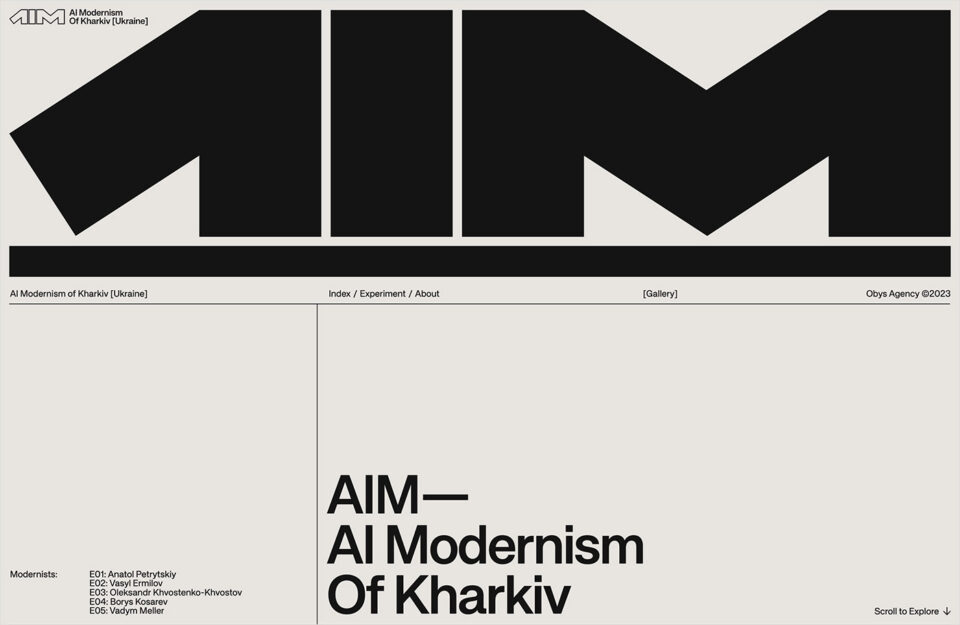 AIM— AI Modernism Of Kharkivウェブサイトの画面キャプチャ画像