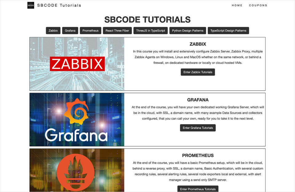 SBCODE TUTORIALSウェブサイトの画面キャプチャ画像